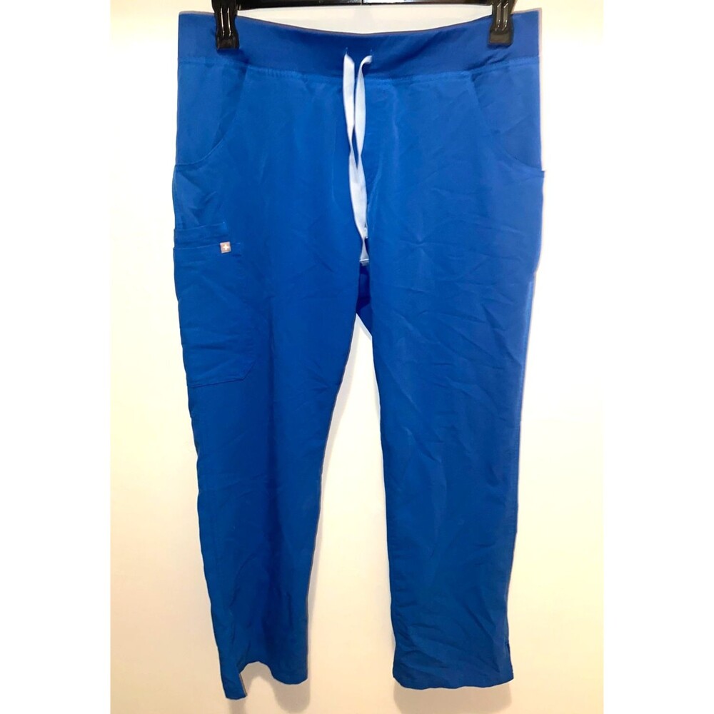FIGS Scrub Kade cardo pants royal blue # 2649 Pockets Womens sz L